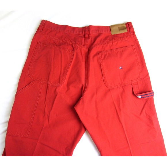 Tommy Hilfiger Denim - VTG Tommy Hilfiger Jeans Carpenter Capri Red High Rise Women's Size 10